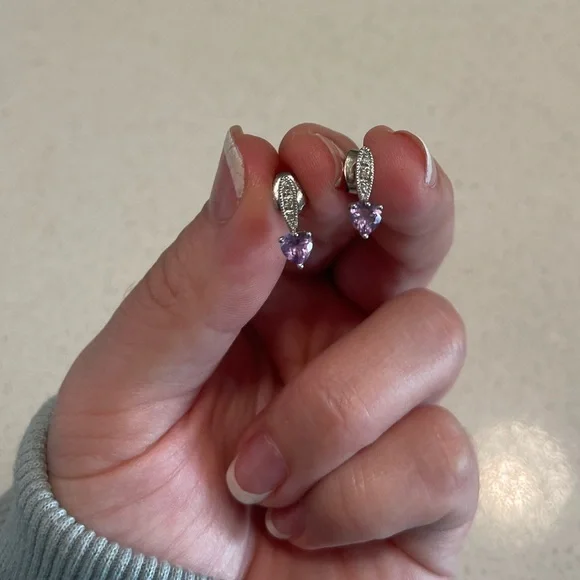 KAY Heart Drop Birthstone Earrings - Picture 10 of 11